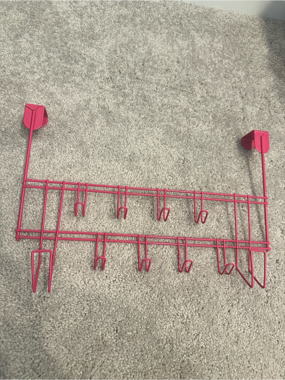 Pink Over-the-Door Multi-Hook Organizer